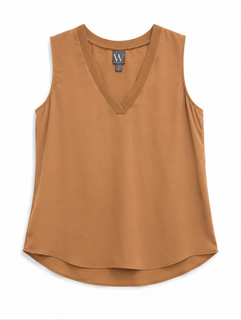 Worthington Camel V-Neck Sleeveless Camisole, Size Large